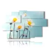 cuadros con mariposas en relieve sobre flores blancas - version: 9 pannelli 171x108cm