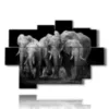 painting with elephants in herd - version: 9 pannelli 164x114cm