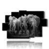 tableau avec des elephants en troupeau - version: 9 pannelli 171x108cm