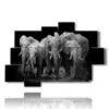 painting with elephants in herd - version: 10 pannelli 173x114cm