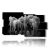painting with elephants in herd - version: 10 pannelli 183x100cm