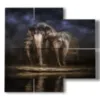 tableau avec peintures abstraites d elephants - version: 4 pannelli 91x85cm