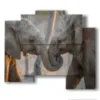 tableau d elephants peints amoureux - version: 5 pannelli 89x77cm