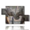 tableau d elephants peints amoureux - version: 5 pannelli 128x85cm