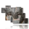painting of painted elephants in love - version: 7 pannelli 150x102cm