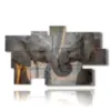 tableau d elephants peints amoureux - version: 9 pannelli 182x107cm