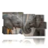 painting of painted elephants in love - version: 10 pannelli 183x100cm