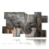 tableau d elephants peints amoureux - version: 10 pannelli 186x105cm