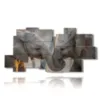 painting of painted elephants in love - version: 11 pannelli 214x107cm