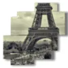 paintings tour eiffel in black and white - version: 4 pannelli 77x78cm