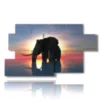tableaux elephant au coucher du soleil resume - version: 7 pannelli 157x90cm