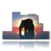 quadri elefante al tramonto astratto - version: 7 pannelli 171x101cm
