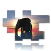 tableaux elephant au coucher du soleil resume - version: 7 pannelli 173x114cm
