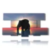 abstrakter sonnenuntergang elefant bilder - version: 8 pannelli 186x97cm