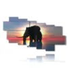 quadri elefante al tramonto astratto - version: 9 pannelli 200x111cm