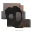 marco de fotos con elefante en el horizonte - version: 5 pannelli 104x92cm