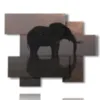 bild mit fotoelefant am horizont - version: 6 pannelli 127x102cm