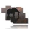 bild mit fotoelefant am horizont - version: 7 pannelli 150x102cm