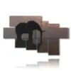 bild mit fotoelefant am horizont - version: 7 pannelli 173x106cm