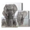tableaux d elephants en troupeau dans la savane - version: 5 pannelli 102x93cm