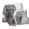 tableaux d elephants en troupeau dans la savane - version: 6 pannelli 113x99cm