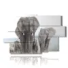 tableaux d elephants en troupeau dans la savane - version: 9 pannelli 171x108cm