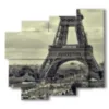 quadri tour eiffel in bianco e nero - version: 5 pannelli 106x98cm