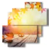 painting with autumn mountain photos - version: 4 pannelli 77x78cm