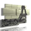 Black and white paintings of the Eiffel Tower