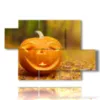 quadro con foto autunno con zucche - version: 5 pannelli 128x85cm