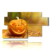 quadro con foto autunno con zucche - version: 7 pannelli 157x90cm