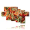 bild die mohnblumen im feld gemalt - version: 7 pannelli 173x106cm