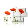 tableau avec des photos de coquelicots rouges stylises - version: 9 pannelli 182x107cm