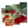 painting with poppies photos or artistic drawings - version: 5 pannelli 106x98cm