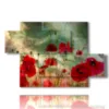 painting with poppies photos or artistic drawings - version: 5 pannelli 128x85cm