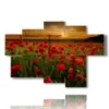 bild mohnfeld im sonnenuntergang der liebe - version: 6 pannelli 136x91cm