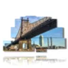 tableaux sur new york vus du pont de brooklyn - version: 9 pannelli 173x103cm