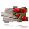 cuadros flores tulipanes rojos como regalo para ti - version: 11 pannelli 182x115cm