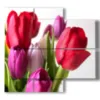 tulipes tableau moderne dans un bouquet colore - version: 4 pannelli 91x85cm