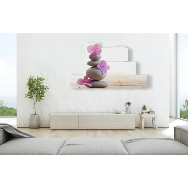 Wirtschaftsbilder mit Steinen und Blumen