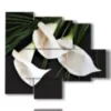elegant white calle paintings - version: 5 pannelli 104x90cm
