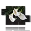 elegant white calle paintings - version: 5 pannelli 128x85cm