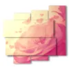 cuadros de rosas blancas en un ambiente rosado - version: 5 pannelli 106x98cm
