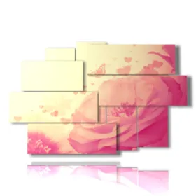 Paintings of white roses