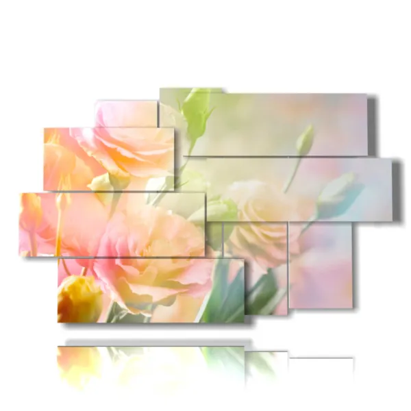 A painting with colorful flowers