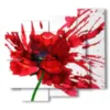 bilder rote malerei blumen - version: 5 pannelli 106x98cm