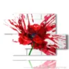 tableaux peinture rouge fleurs - version: 5 pannelli 128x85cm