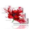 tableaux peinture rouge fleurs - version: 7 pannelli 150x102cm
