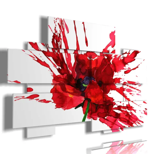 Modern flower paintings of poppies