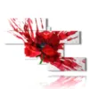 tableaux peinture rouge fleurs - version: 8 pannelli 183x121cm
